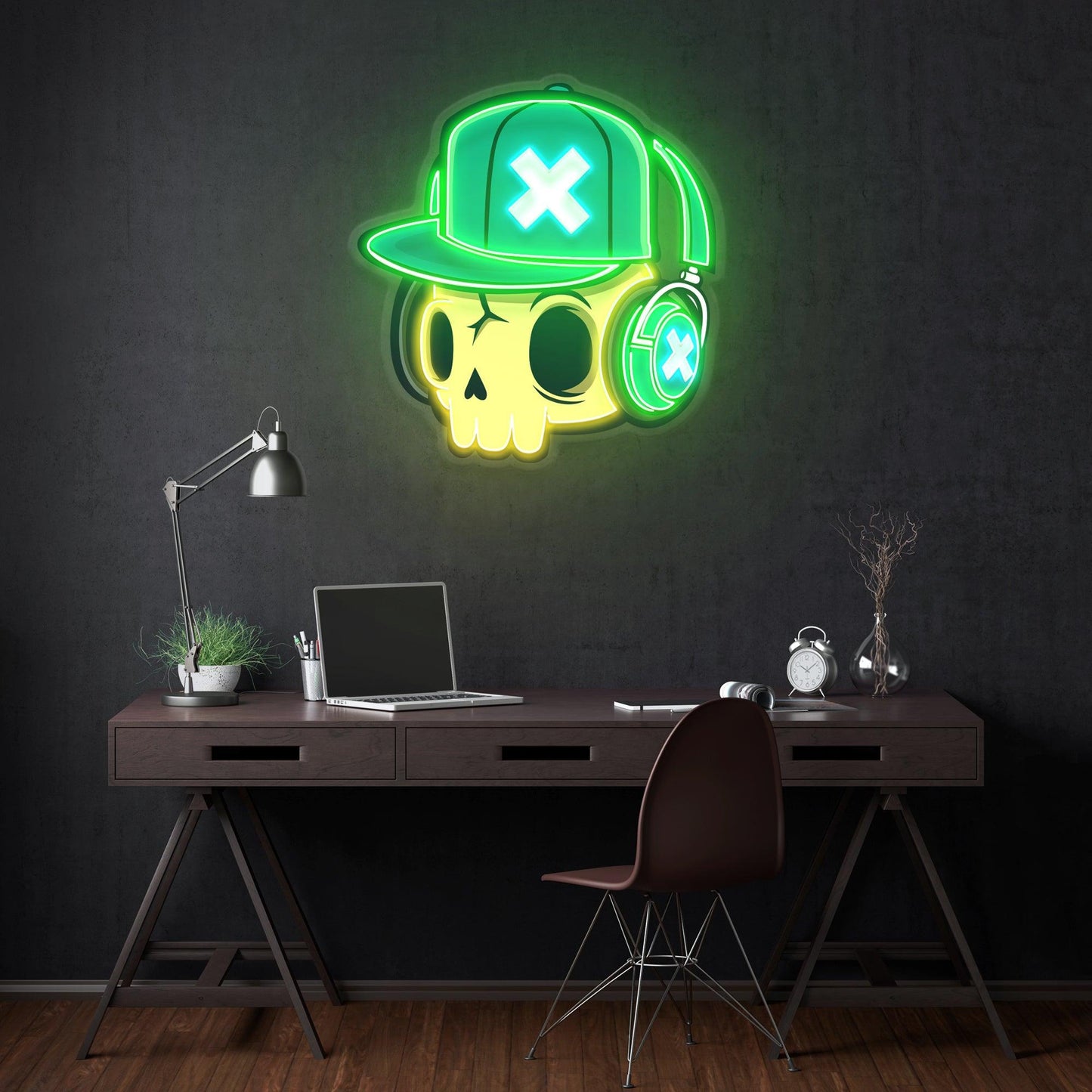 Skull and Headphones Led Neon Acrylic Artwork