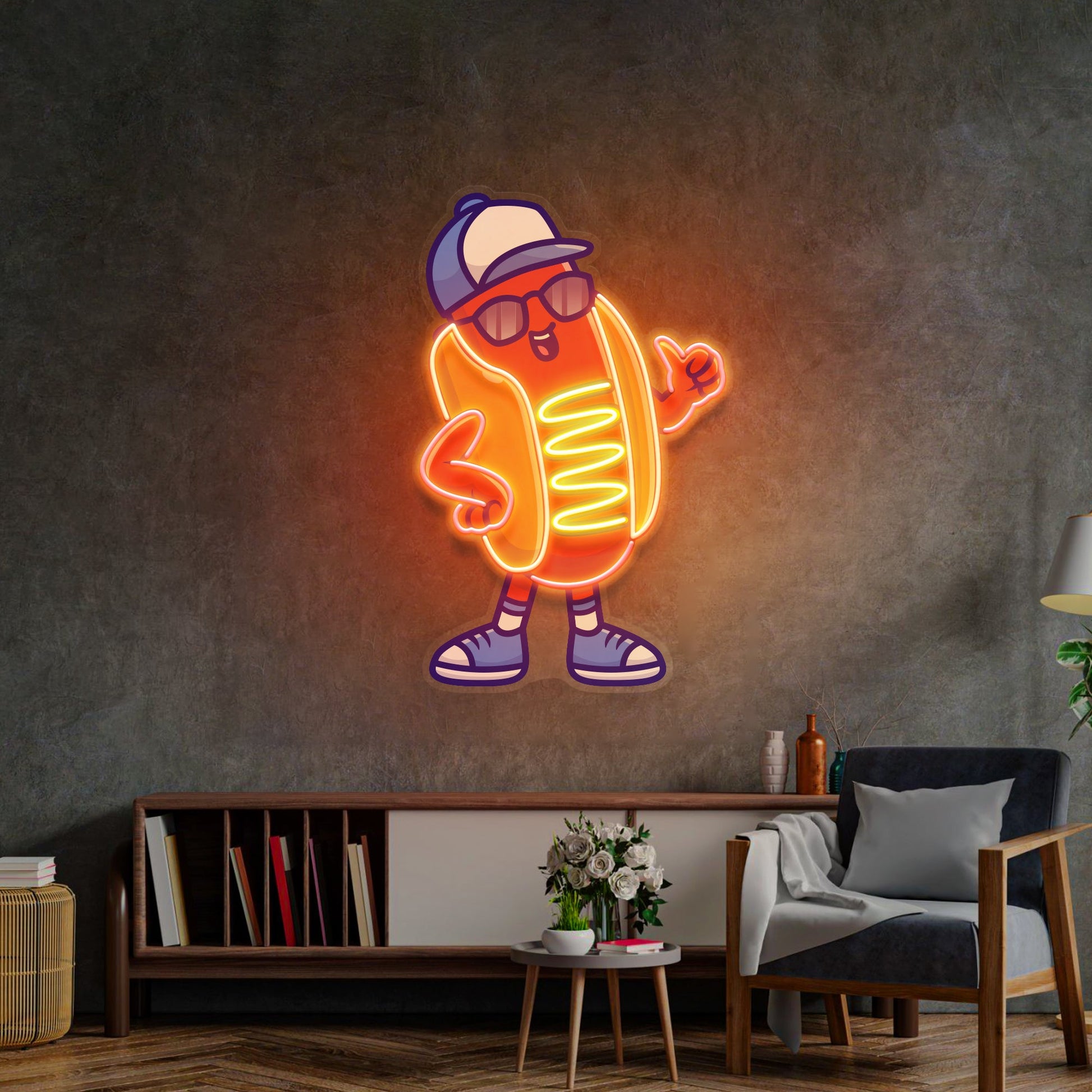 Sportie Hotdog Guy LED Neon Sign Light Pop Art - Neonzastudio