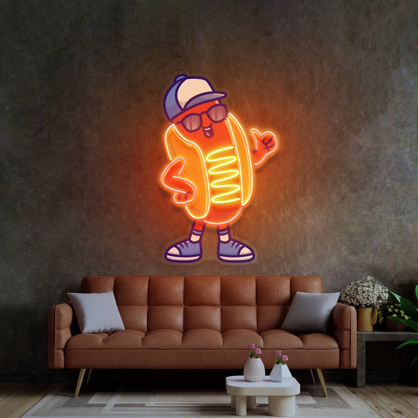 Sportie Hotdog Guy LED Neon Sign Light Pop Art - Neonzastudio