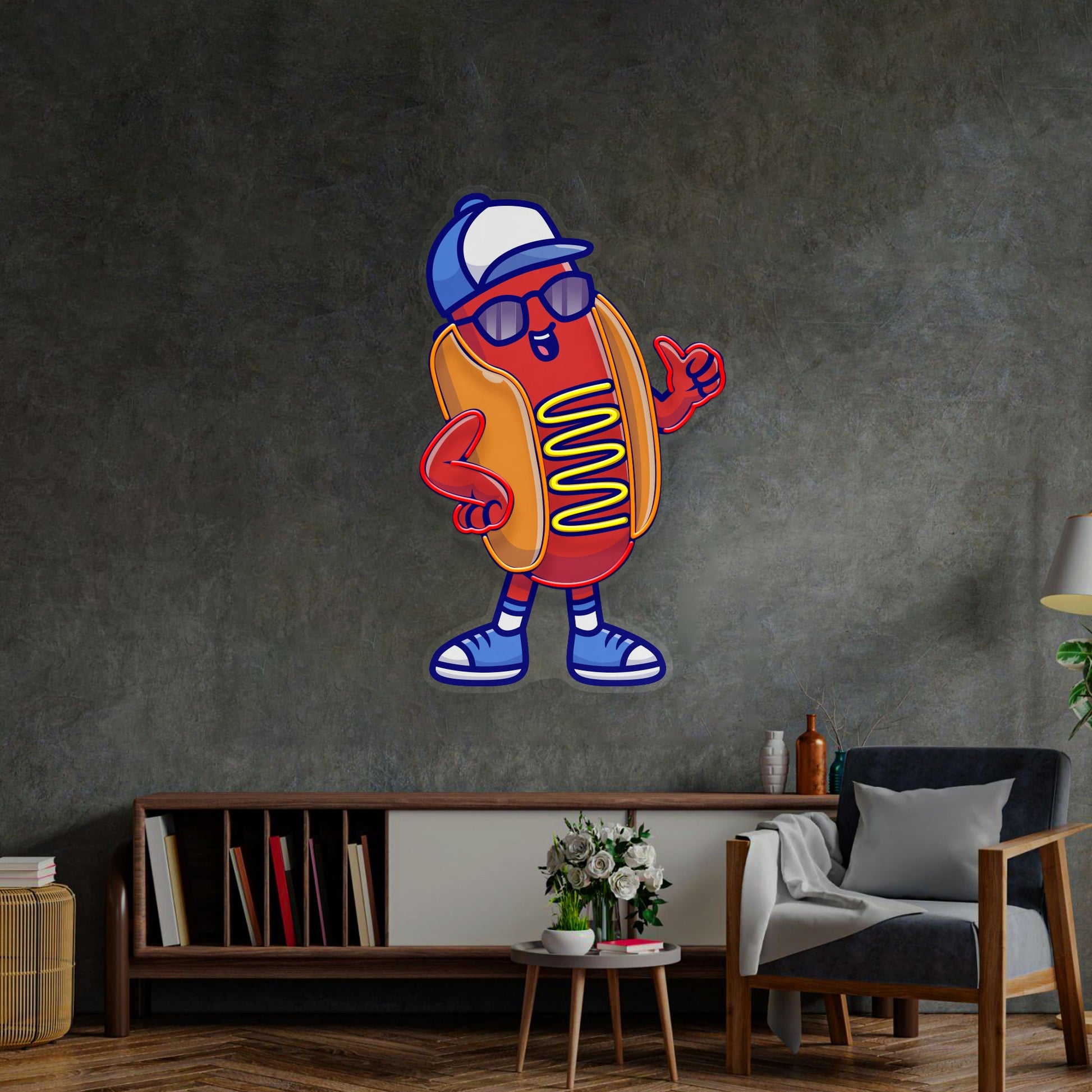 Sportie Hotdog Guy LED Neon Sign Light Pop Art - Neonzastudio