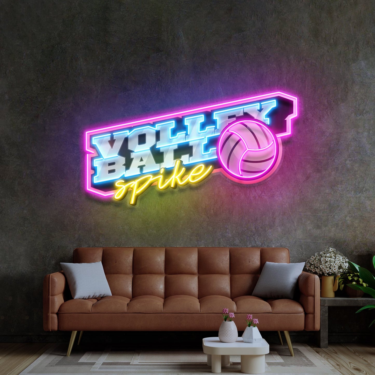 Volleyball Spike LED Neon Sign Light Pop Art - Neonzastudio