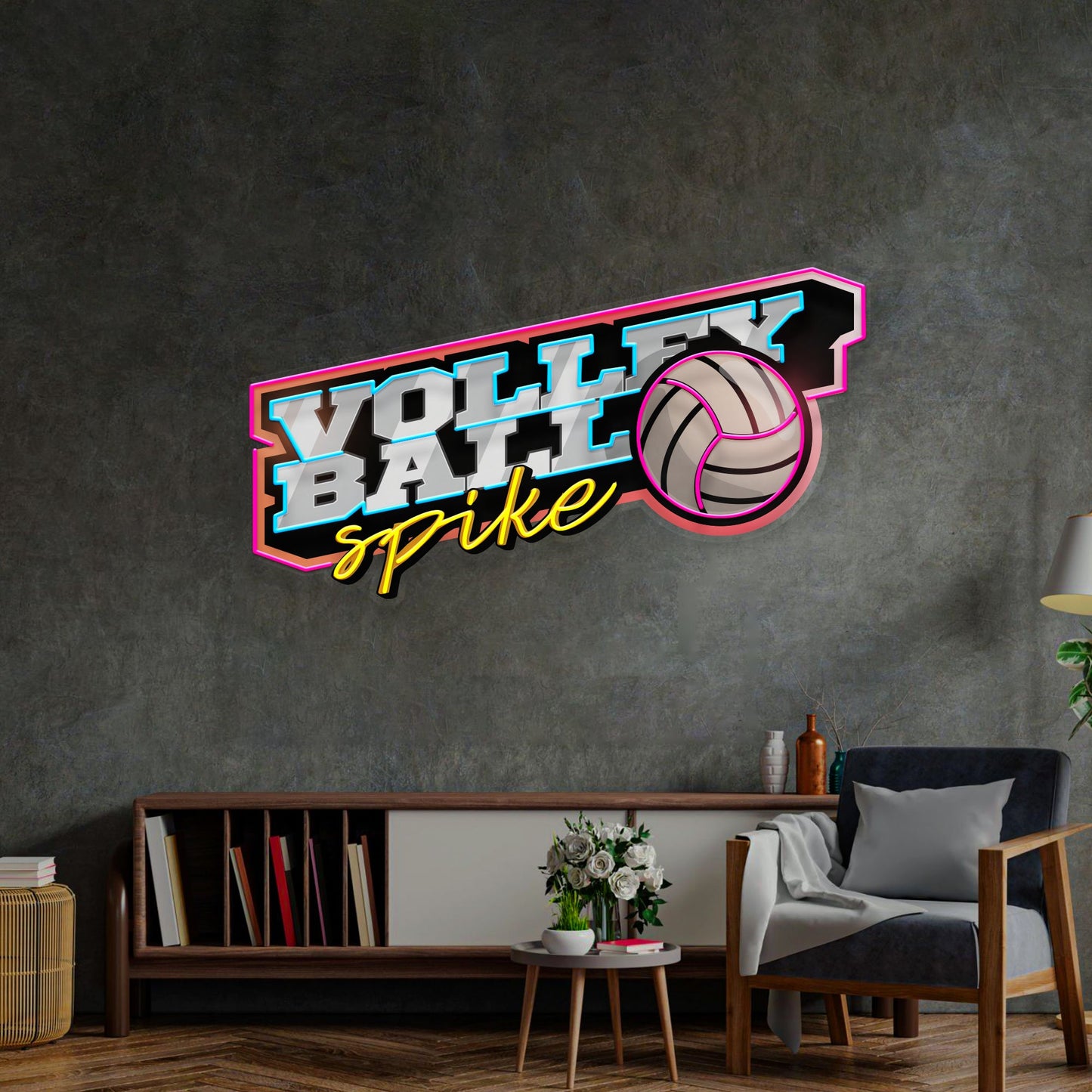 Volleyball Spike LED Neon Sign Light Pop Art - Neonzastudio