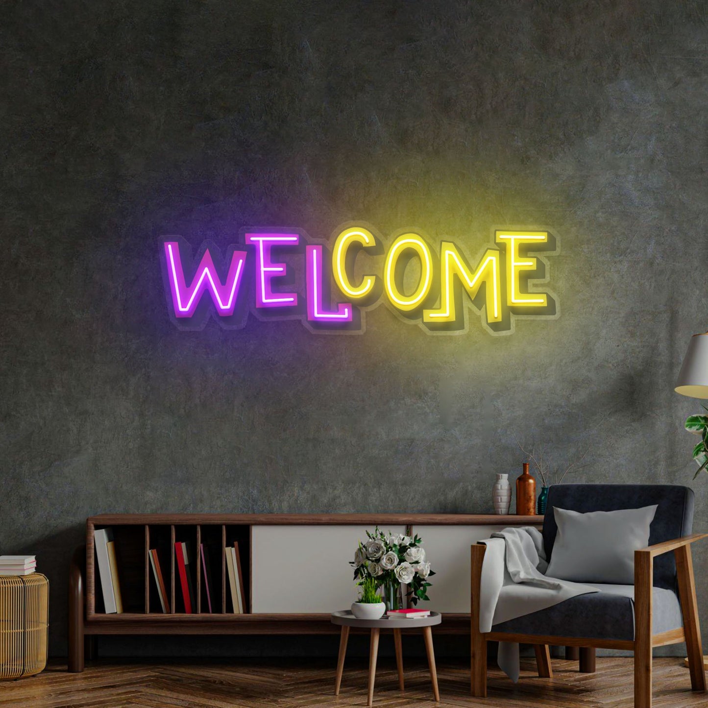 Welcome LED Neon Sign Light Pop Art - Neonzastudio