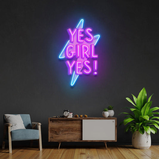 Yes Girl Yes Led Neon Acrylic Artwork - Neonzastudio
