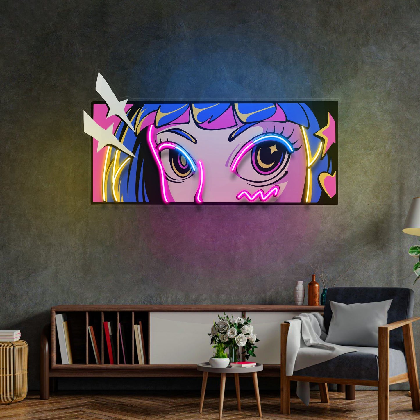 Anime Eyes 2 LED Neon Sign Light Pop Art - Neonzastudio