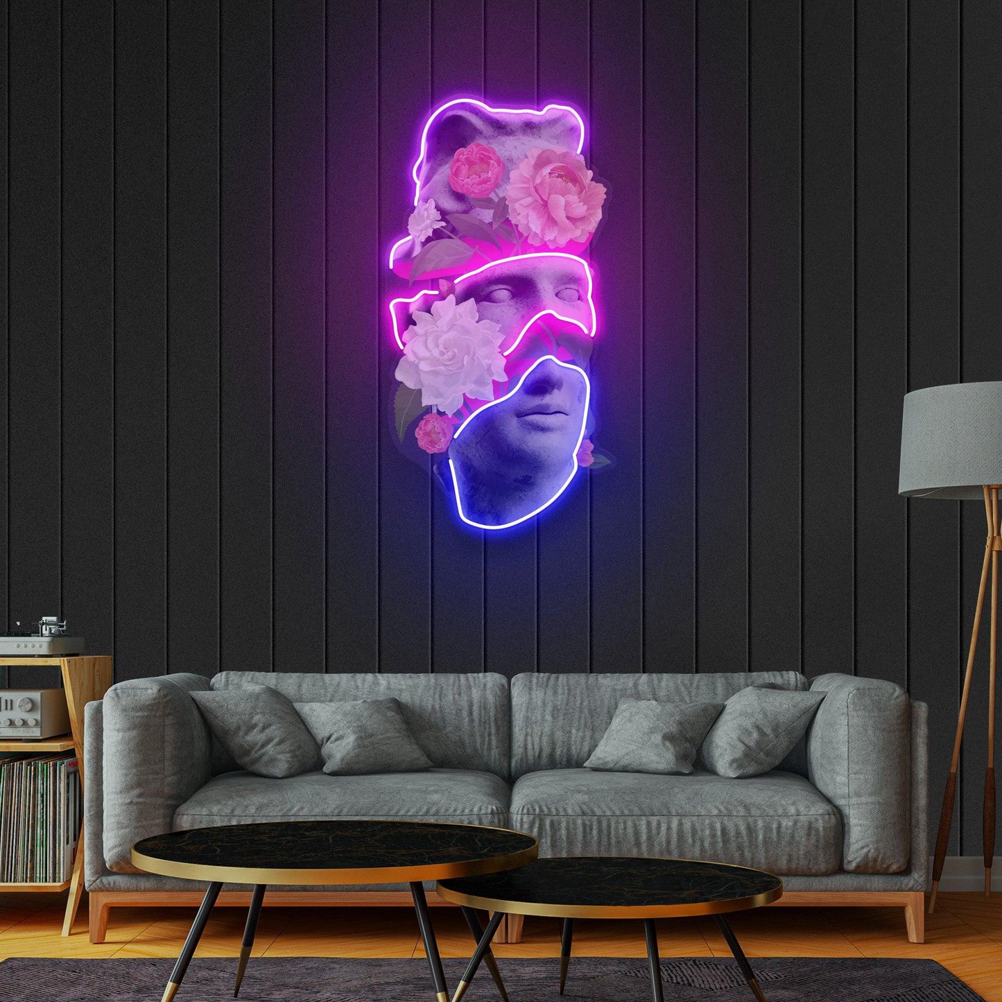 Apollo Flower Head Neon Acrylic Artwork