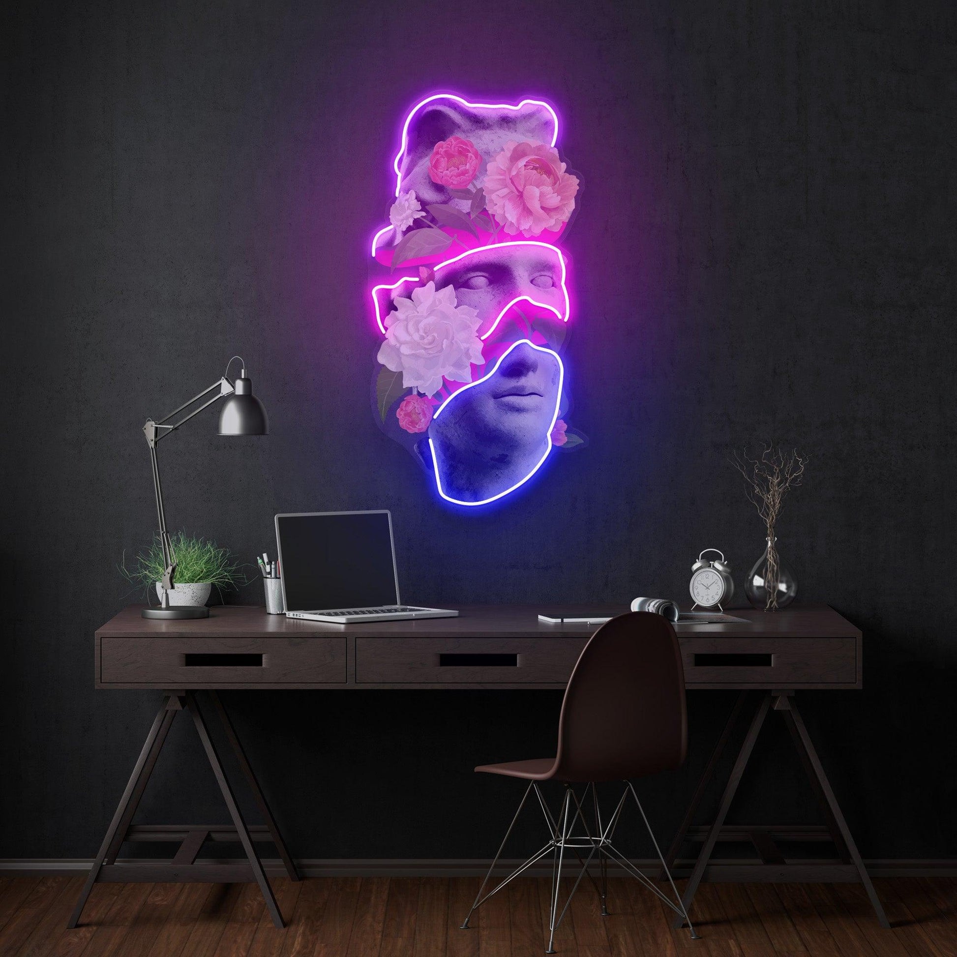 Apollo Flower Head Neon Acrylic Artwork - Neonzastudio