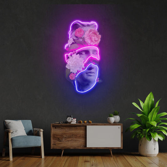 Apollo Flower Head Neon Acrylic Artwork
