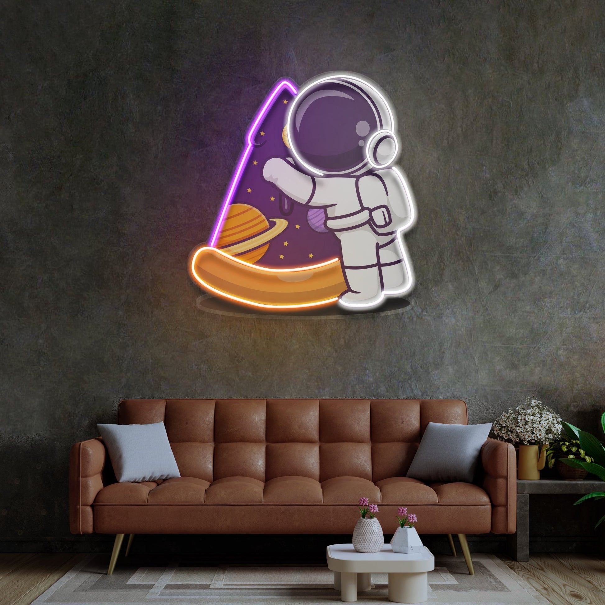 Astronaut Pizza LED Neon Sign Light Pop Art - Neonzastudio