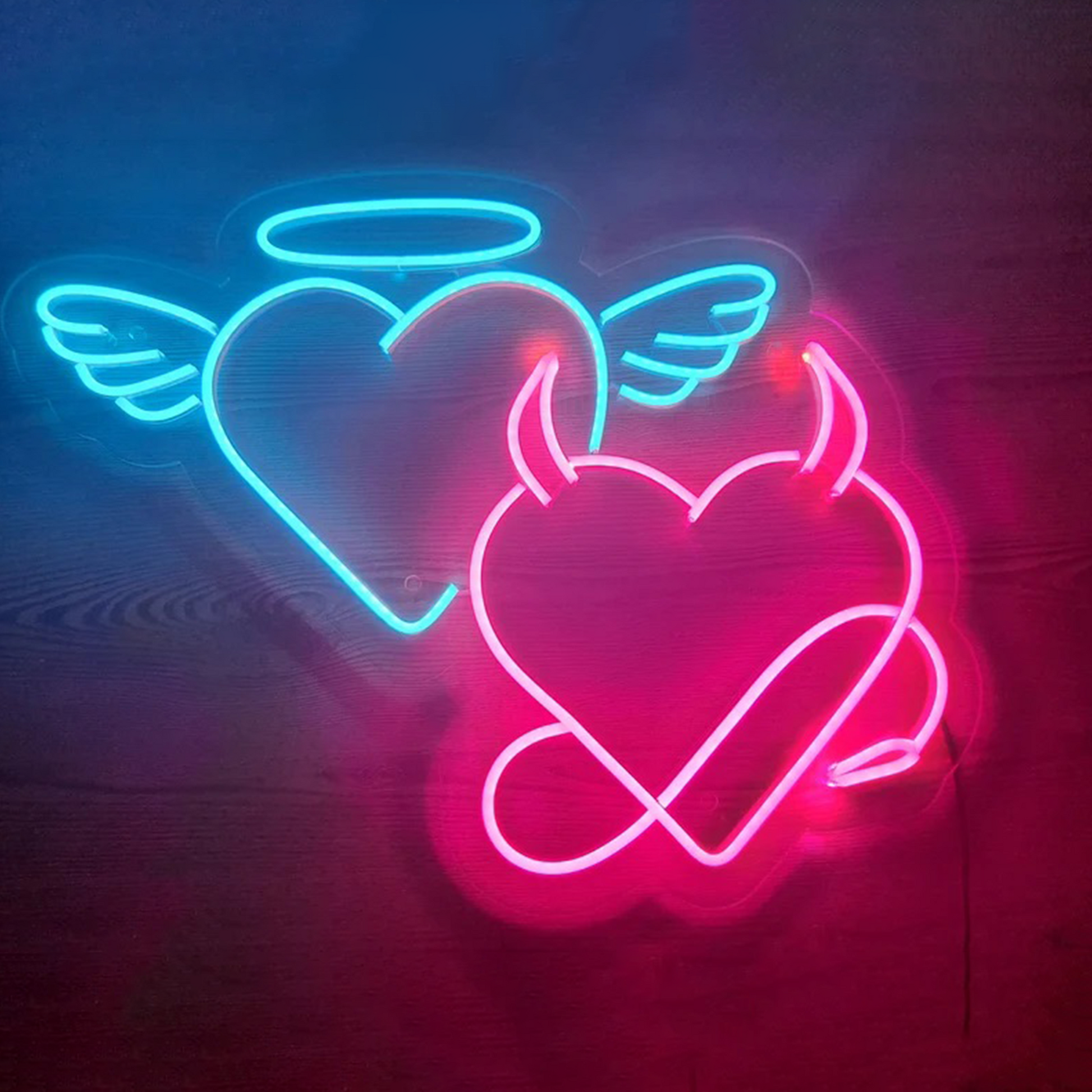 Buy Heart Angel and Devil Sign – Neonzastudio