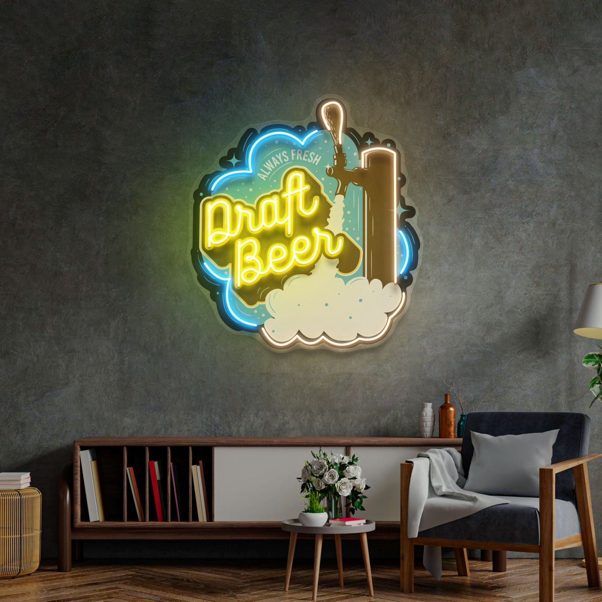 Draft Beer LED Neon Sign Light Pop Art - Neonzastudio