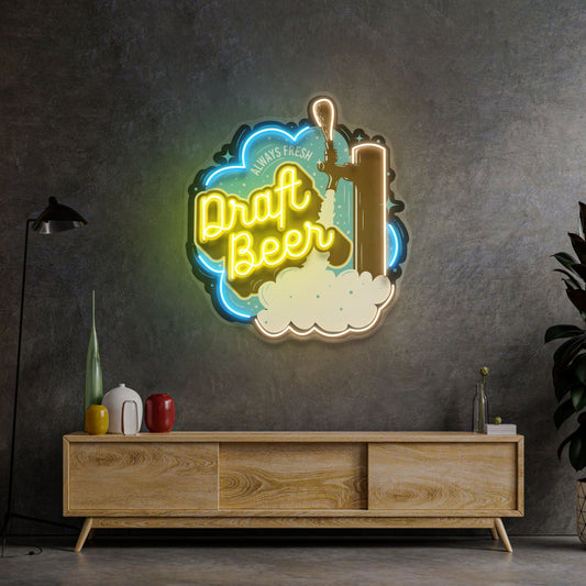 Draft Beer LED Neon Sign Light Pop Art - Neonzastudio