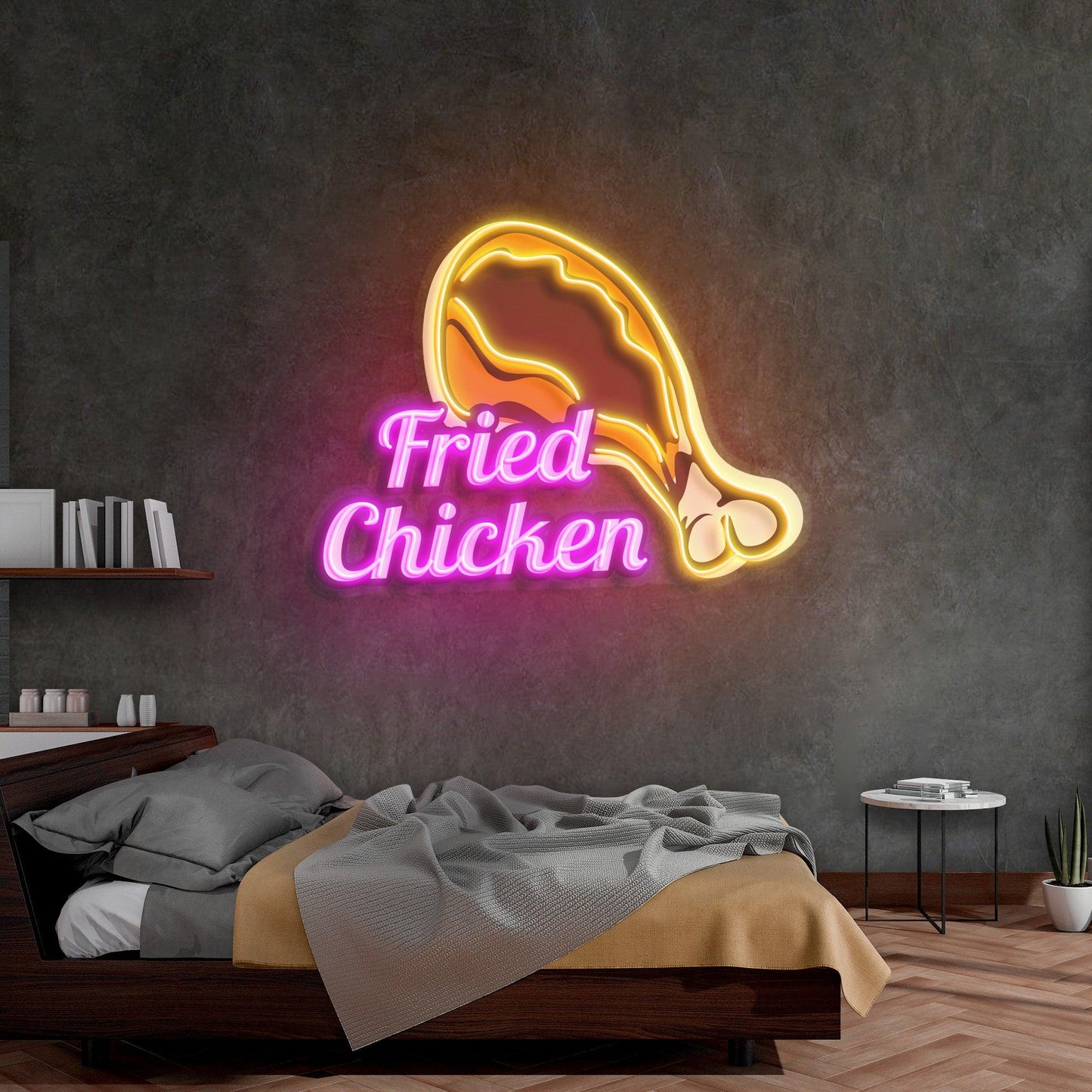Fried Chicken Led Neon Acrylic Artwork - Neonzastudio