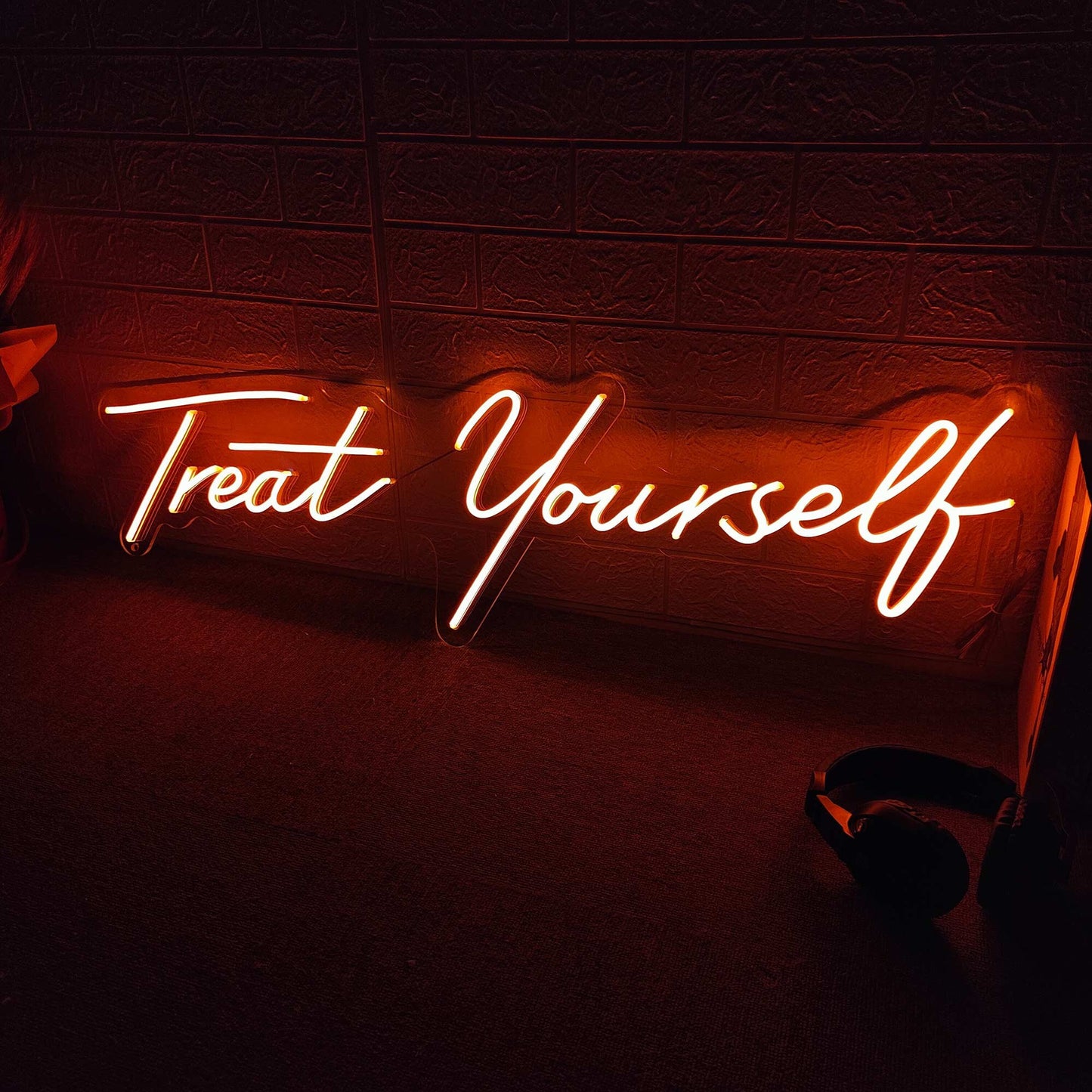 Treat Yourself Neon Sign Custom Wall Decor, Led Neon Lights Wedding Decor, Led Signs Back to School Supplies, Neon Light Personalized Gift