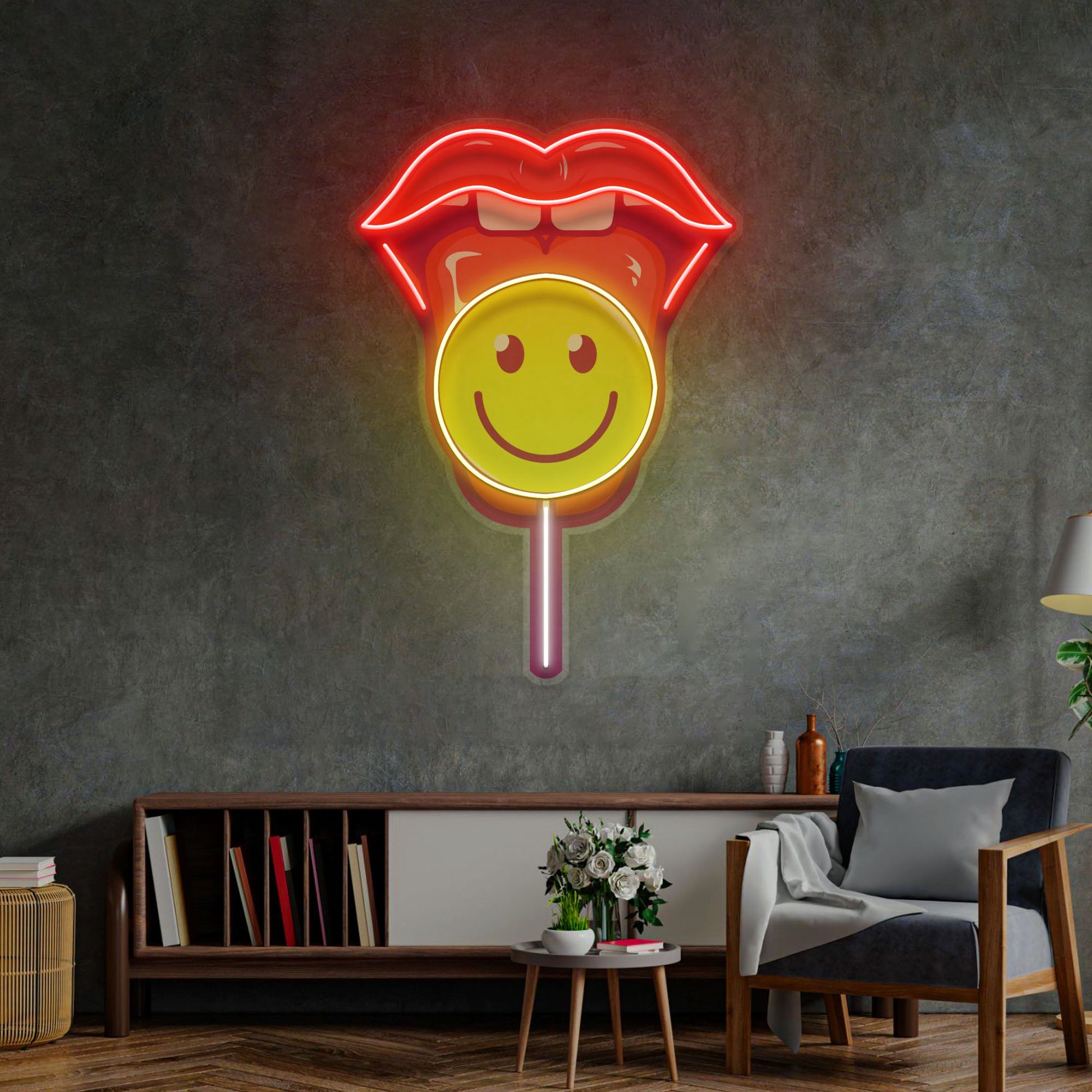 Lip Lolipop LED Neon Sign Light Pop Art - Neonzastudio