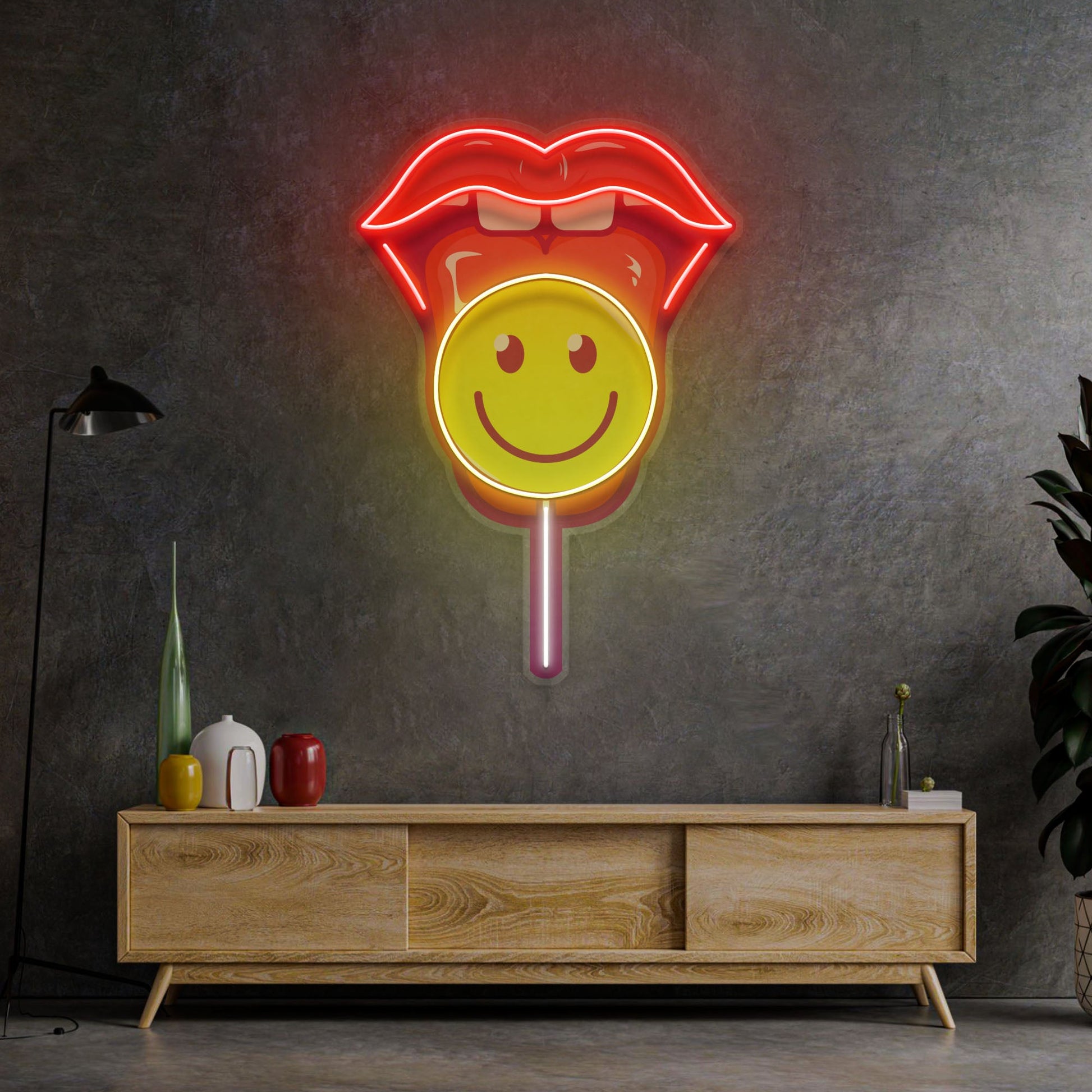 Lip Lolipop LED Neon Sign Light Pop Art - Neonzastudio