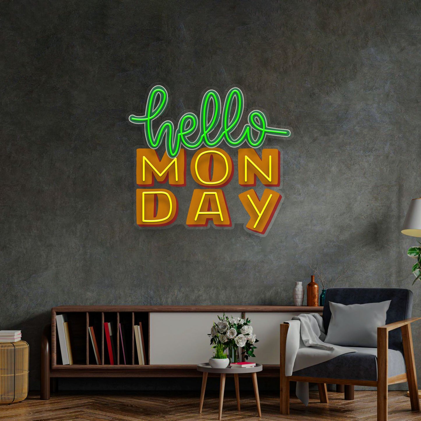 Hello Monday LED Neon Sign Light Pop Art - Neonzastudio