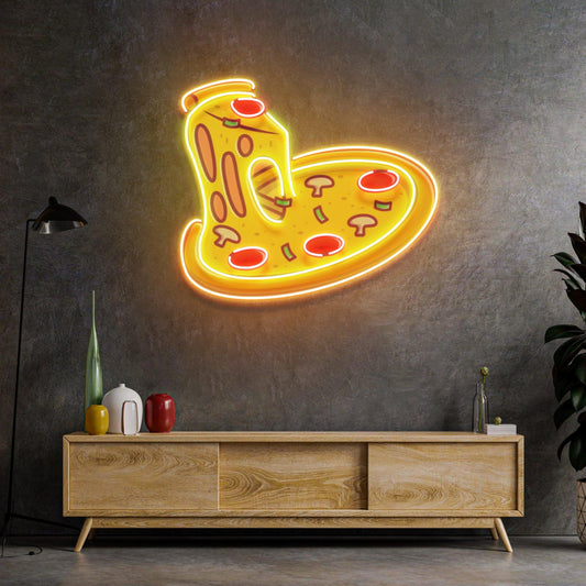 Pizza Slice Neon Acrylic Artwork - Neonzastudio