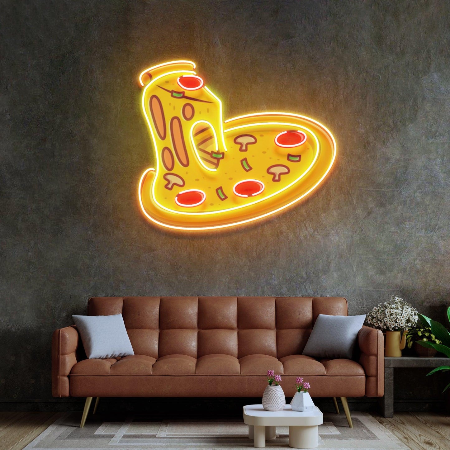 Pizza Slice Neon Acrylic Artwork