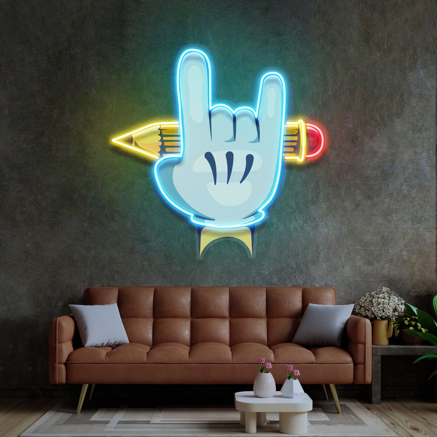 Rock Hand LED Neon Sign Light Pop Art - Neonzastudio