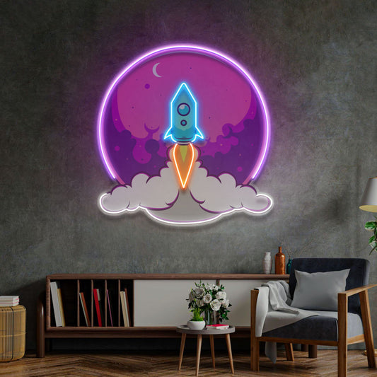Rocket Launch LED Neon Sign Light Pop Art - Neonzastudio