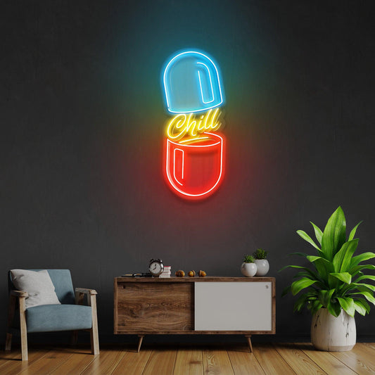 The Chill Pill Led Neon Acrylic Artwork - Neonzastudio