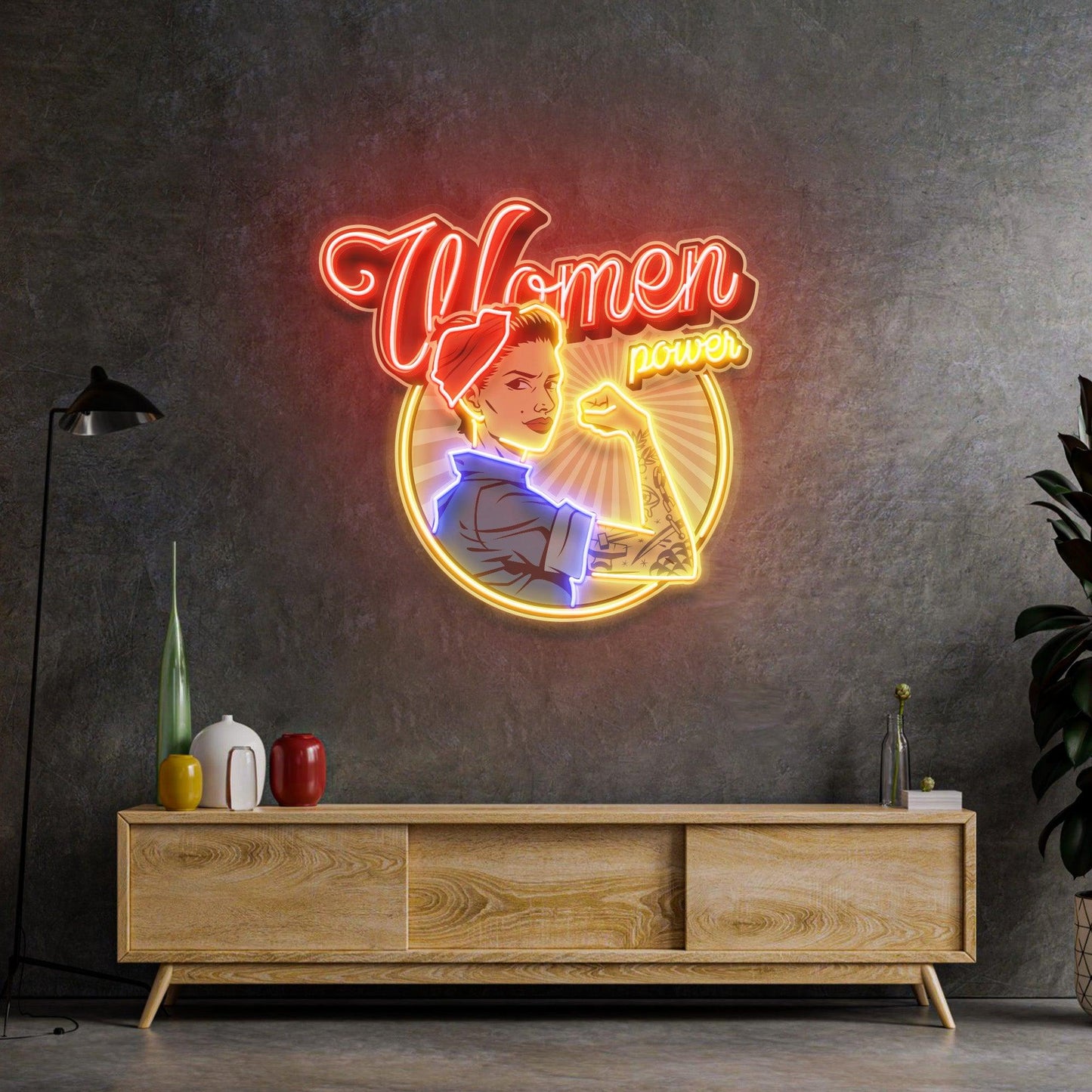 Women In Power Led Neon Acrylic Artwork - Neonzastudio