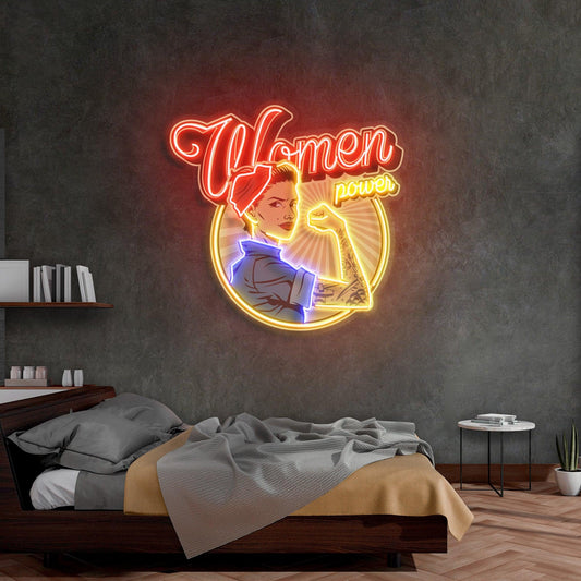 Women In Power Led Neon Acrylic Artwork - Neonzastudio